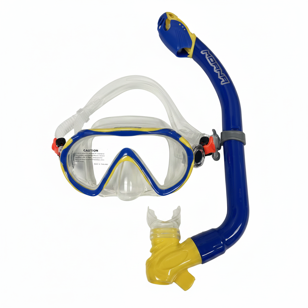 Blue & Yellow Mask & Snorkel Set