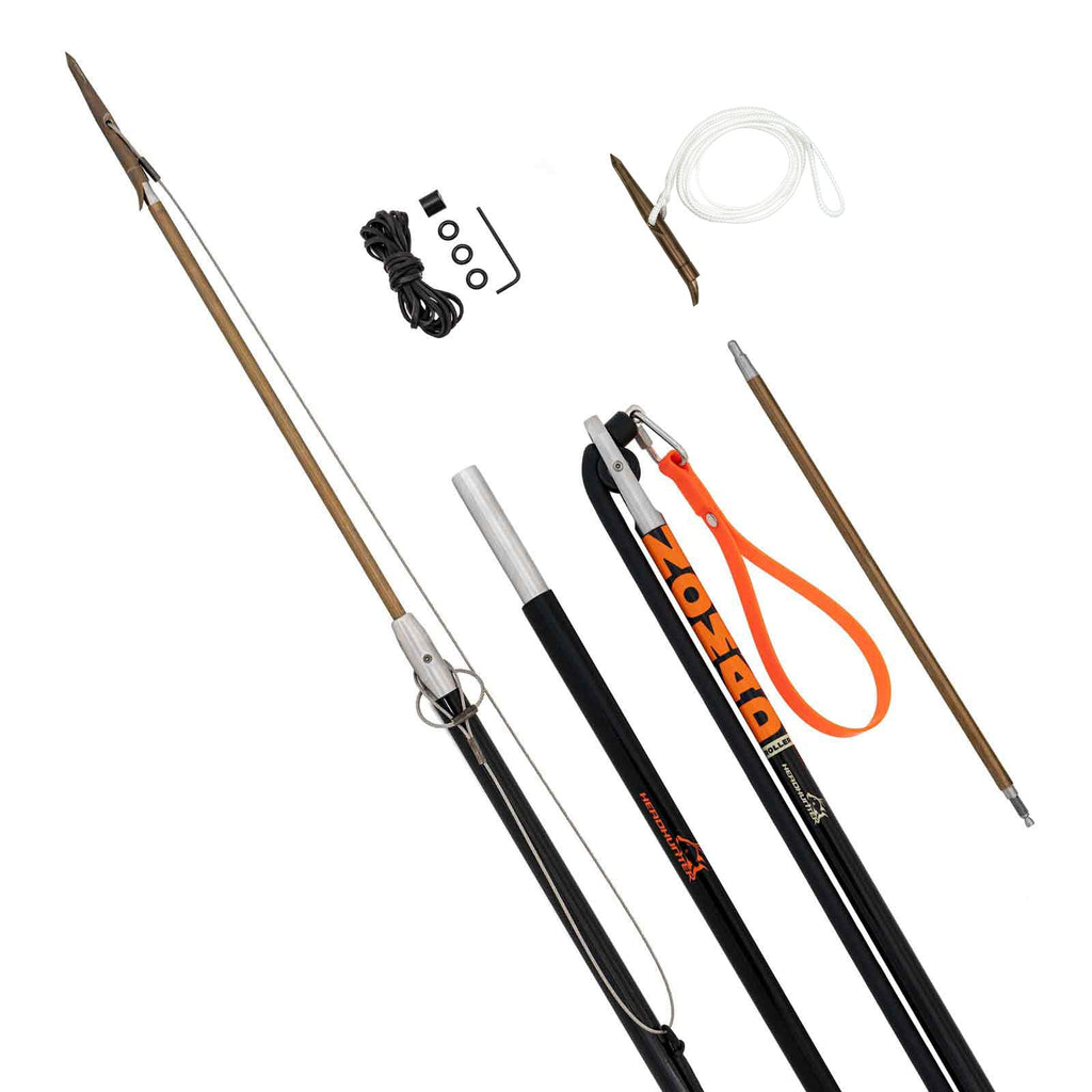 boss fishing pole rollers 8FT NOMAD Roller Polespear Bundle - Spectra